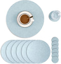 Set of 6 Embossed PU Leather Placemats, Waterproof Coffee Coasters, Kitchen by JOVONO