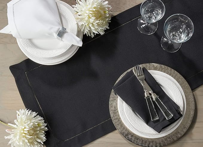 SARO LIFESTYLE Hemstitched Border Table Runner - Image 3