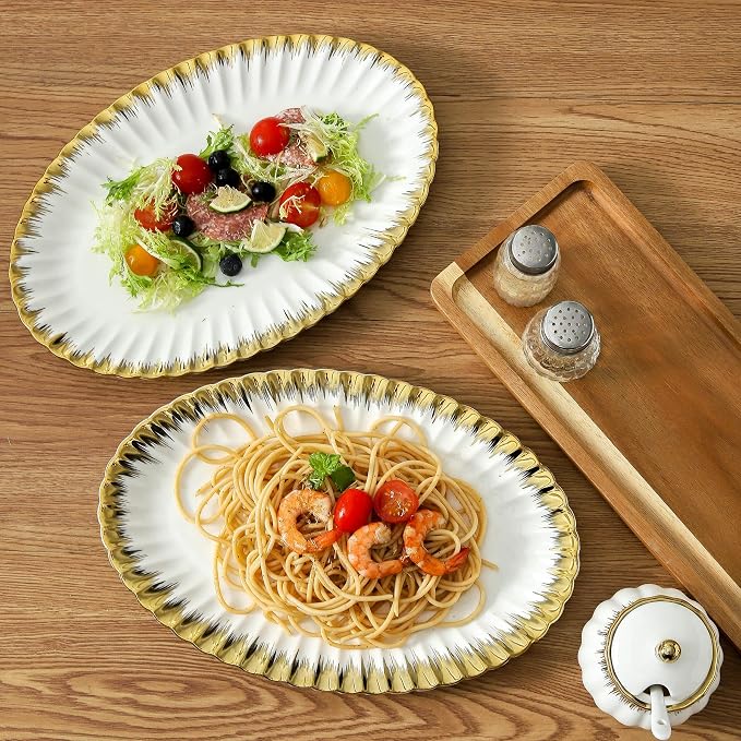 Serving Platters, Ceramic Oval Serving Platters, 12 Inch Serving Dishes/Trays - Image 5