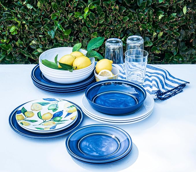 Lemon Orchard 11.9'' Melamine Serving Bowl Durable Indoor/Outdoor, - Image 6