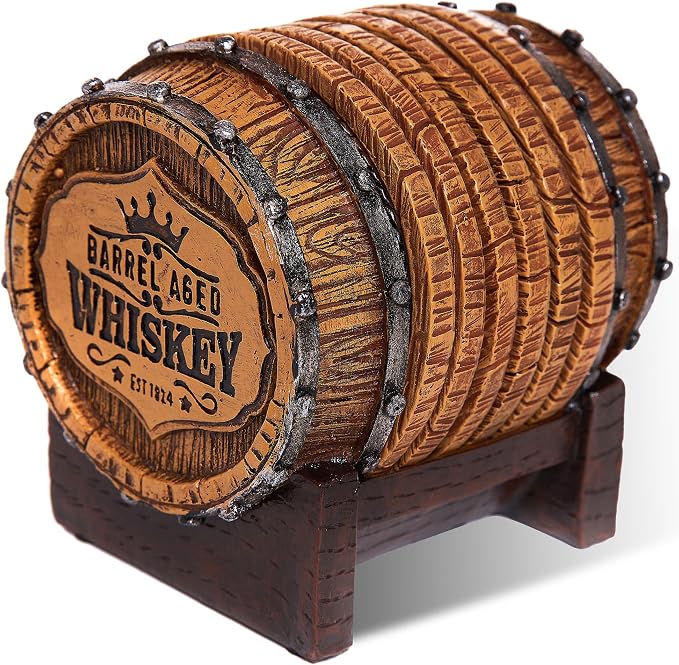 Whiskey Barrel Coaster Set – Handcrafted Whiskey Barrel Decor by CabinObsession