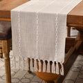 Wracra Rustic Linen Table Runner, Light Coffee Table Runners 72 inches Long | by Wracra