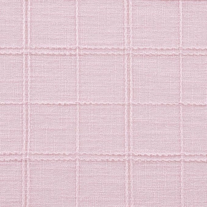 Linen Checked Farmhouse Table Runner, 13x72 Inches Pink | Raised Grid Design - Image 6