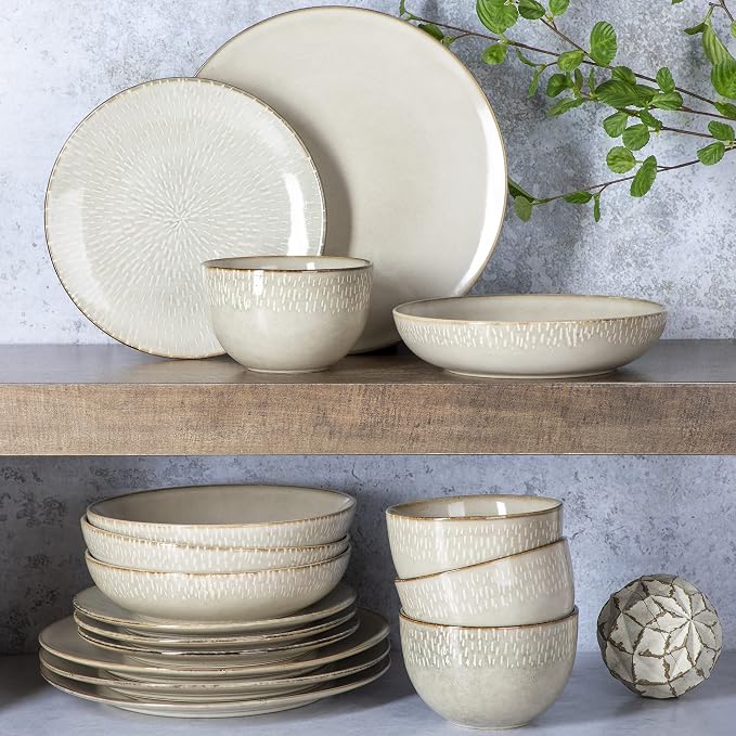 Gibson Elite Matisse 16-Piece Double Bowl Dinnerware Set – Service - Image 4