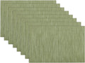 SHACOS Placemats Set of 8 Woven Vinyl Place Mats by SHACOS