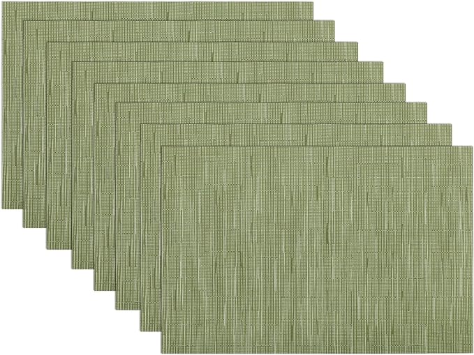SHACOS Placemats Set of 8 Woven Vinyl Place Mats by SHACOS