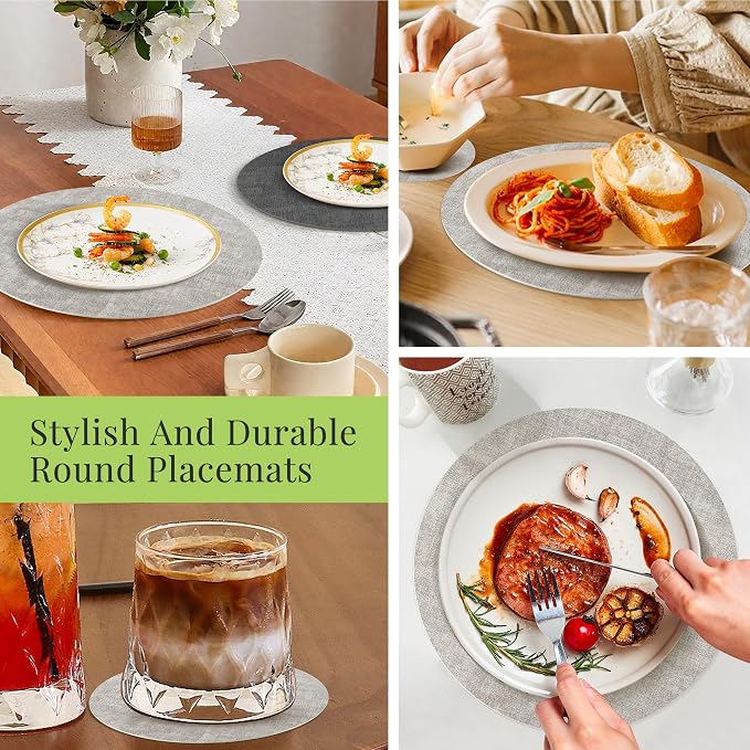 Fyvva Placemats Set of 8, Stain & Scratch Resistant, - Image 7