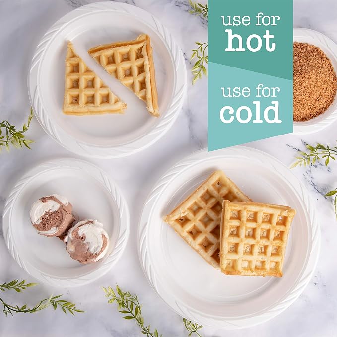 800 Count Disposable 6 Inch White Plastic Dessert Plates - Image 5