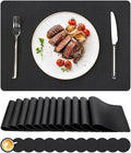 NCUE Vinyl Placemats Set of 12, Heat Resistant, Nonslip Faux Leather Waterproof by NCUE