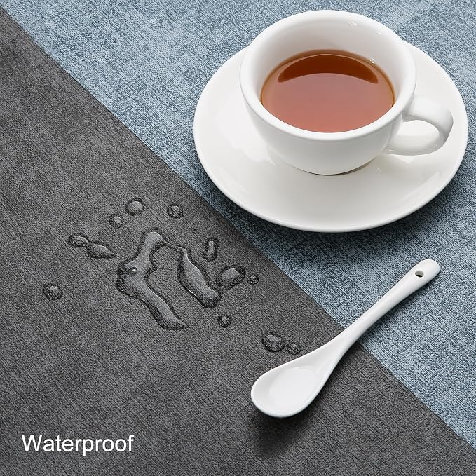 Table Runners 55 Inch Long, Dual-Sided Faux Leather Table Runner | Waterproof - Image 3