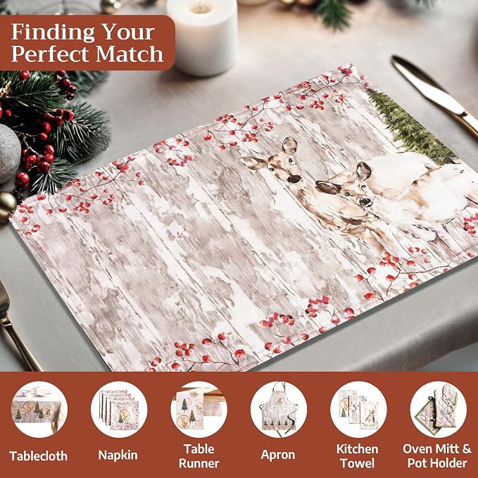 Maison d' Hermine Placemats Set of 4 Reusable 100% Cotton | Cloth Place Mats - Image 4