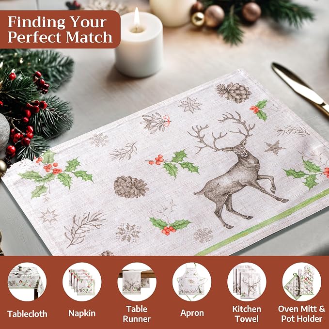 Maison d' Hermine Placemats Set of 4 Reusable 100% Cotton | Cloth Place Mats - Image 4