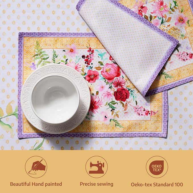 Maison d' Hermine Placemats Set of 4 Reusable 100% Combed Cotton | Cloth Place - Image 2