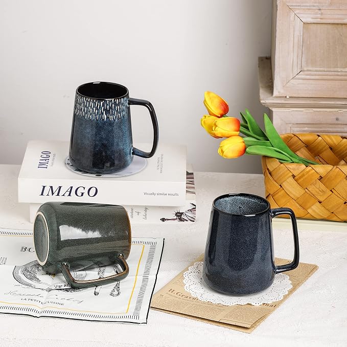 Large Ceramics Coffee Mugs, 24 oz, Large Handle Design, Extra Large Tea and - Image 7