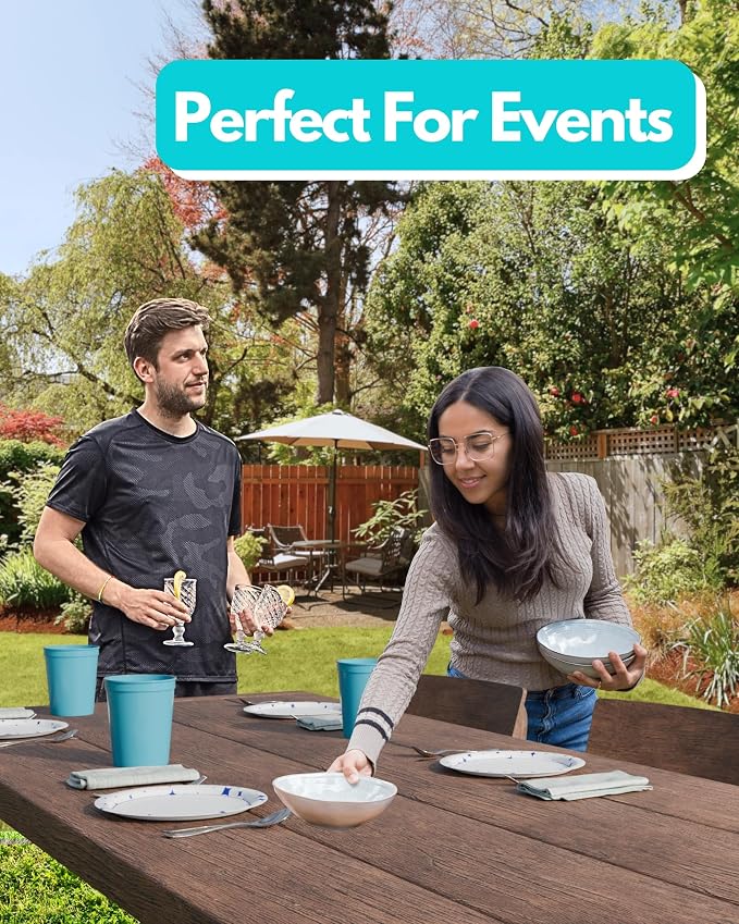 PartyPrints 100 Pack 16 oz Turquoise Reusable Blank Plastic Cups, Stadium Cups - Image 6