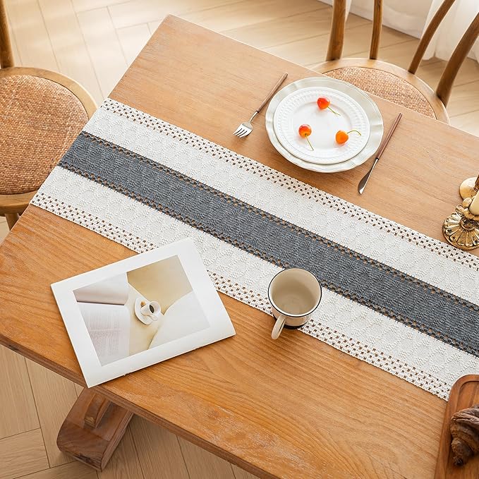 Farmhouse Table Runner for Home Decor 12x90 Grey Fall Home Decor | 90 Inches - Image 7