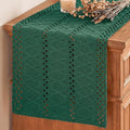 Artoid Mode Dark Green Woven Farmhouse Hollow Table Runner 12x36 Inch | Holiday by ArtoidMode
