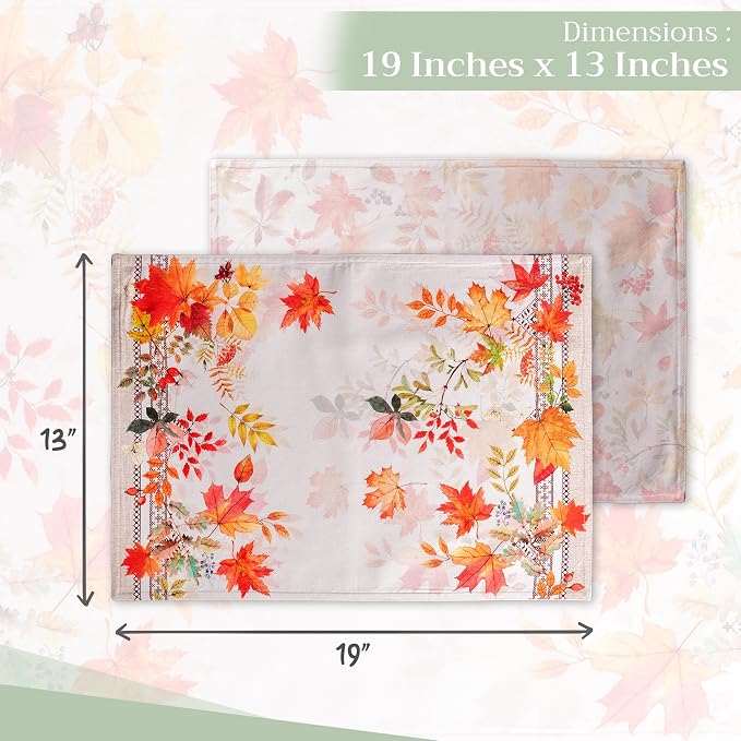 Maison d' Hermine Placemats Set of 4 Reusable 100% Cotton | Cloth Place Mats - Image 4