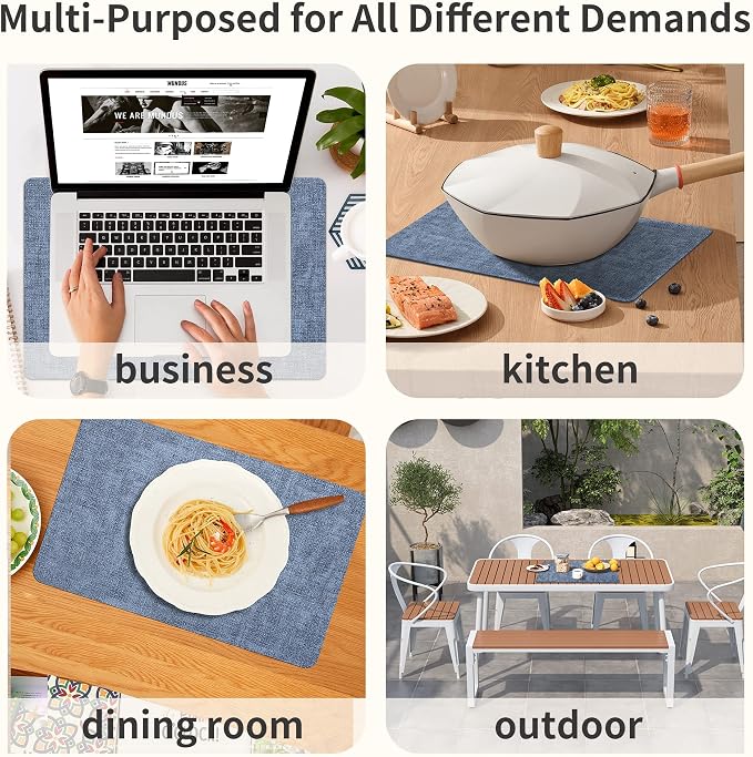 Maxpearl Faux Leather Placemats Set of 8, Suitable - Image 7