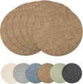 Maxpearl Faux Leather Round Placemats Set of 6, 13.8 inch, Heat Resistant by Maxpearl