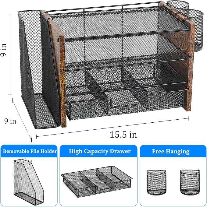 Desk Organizer, 4-Tier Desktop File Organizer - Image 3