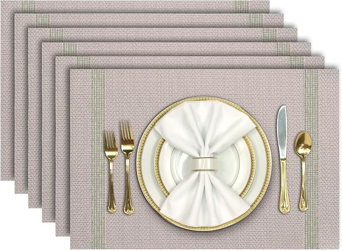Aofmee Placemats, Placemats Set of 6, Heat Resistant Place Mats, Washable PVC by Aofmee