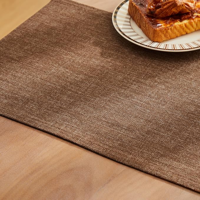Rustic Cotton Linen Table Runner, 13x108 Inches Brown | Farmhouse Style Linen - Image 6