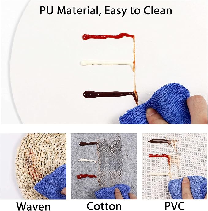 Set of 8 PU Leather Placemats, Waterproof Coffee Coasters, Kitchen Table Mats - Image 3