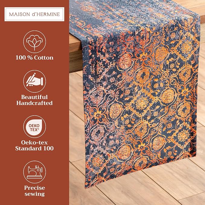 Maison d' Hermine Table Runner 100% Cotton 14.50" x 72" | Table Runners 72 - Image 2