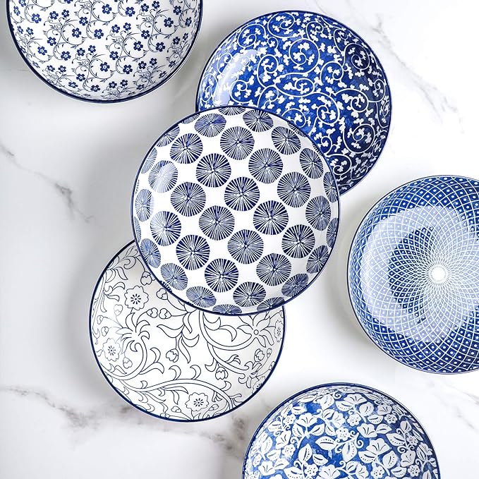 Selamica Porcelain Salad Pasta Bowls, Serving bowls, Microwave & Dishwasher Safe - Image 5