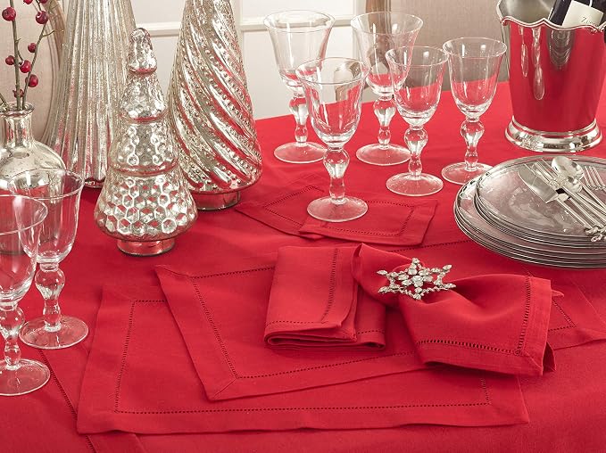 SARO LIFESTYLE Hemstitched Border Dinner Napkin - Image 2