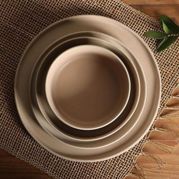 Gibson Elite Tatum Premium Porcelain Matte Reactive Glaze 16-Piece Plates and - Image 4