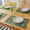 Demetex Cloth Placemats Green Set of 4 Vintage Textured Linen Place Mats Heat by DEMETEX