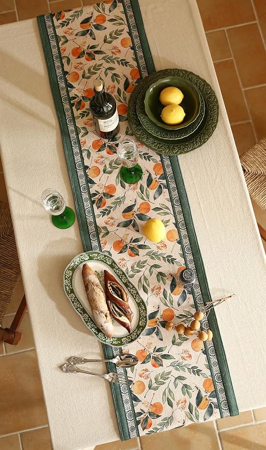 Patdrea Designer Vintage French Linen Table Runner, Thanksgiving Dining Table - Image 7