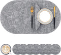 Homaxy Round Faux Leather Placemats and Coasters, Wipeable Place Mats, by Homaxy