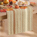 Artoid Mode Coffee Farmhouse Stripe Braided Table Runner 12x60 Inch | Holiday by ArtoidMode