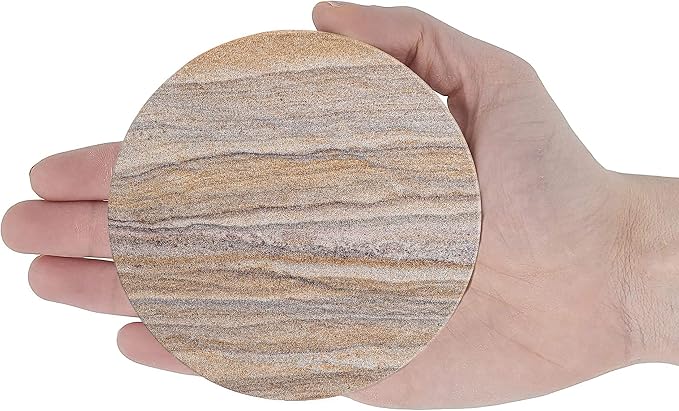 Sandstone Water Absorbent Hand Crafted Round Coasters - Image 9