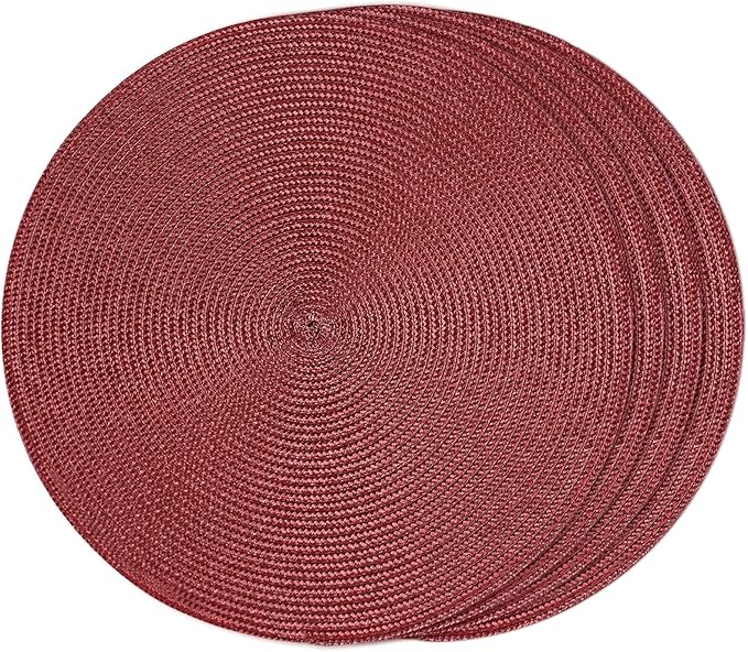 FunWheat Round Braided Placemats Set of 4 Table Mats by FunWheat