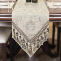 Loom and Mill Luxury Jacquard Table Runner 72 Inches Long, Light Apricot | by LoomandMill