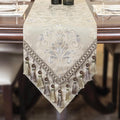 Loom and Mill Luxury Jacquard Table Runner 108 Inches Long, Light Apricot | by LoomandMill