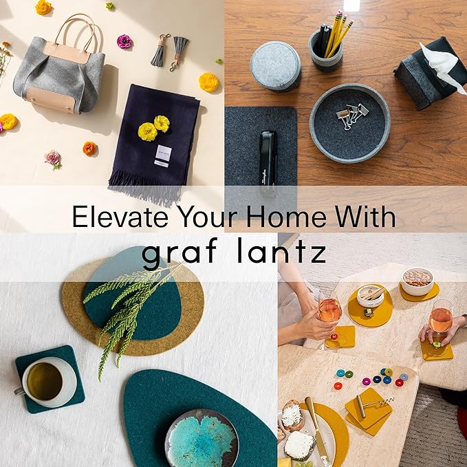 Graf Lantz - Bierfilzl Merino Wool Round Coasters Set of 4 - Charcoal - Absorbs - Image 6