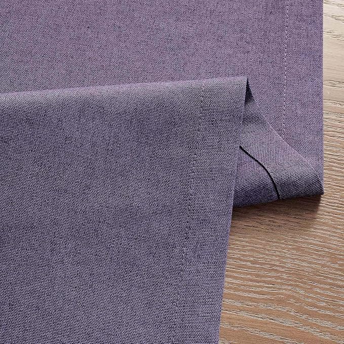 Basic Linen Style Table Runner, 14x108 Inch Purple | Mitered Corner Design - Image 6