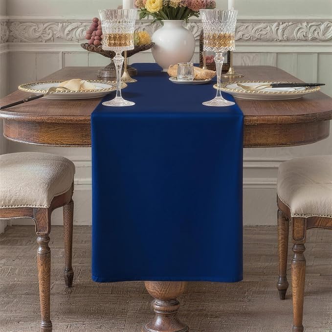 Navy Blue Table Runner, Waterproof Washable Runners 72 Inches Long | Reusable by KAIPHO