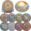 ijbnhd 8 Pack Mandala Diamond Art Coasters Kits 4x4 inch | Mandala Diamond by ijbnhd