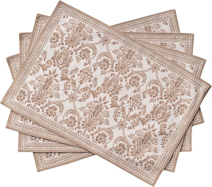 Maison d' Hermine Placemats Set of 4 Reusable 100% Cotton | Cloth Place Mats by MaisondHermine
