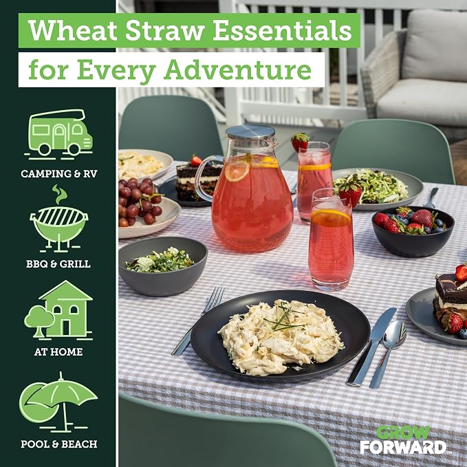 Grow Forward 24-piece Premium Wheat Straw Dinnerware Sets - Image 2