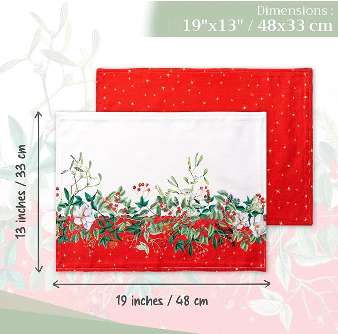 Maison d' Hermine Placemats Set of 4 Reusable 100% Cotton | Cloth Place Mats - Image 4