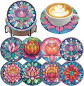 Ekuxom 8 PCS Lotus Diamond Art Coasters Kits by Ekuxom