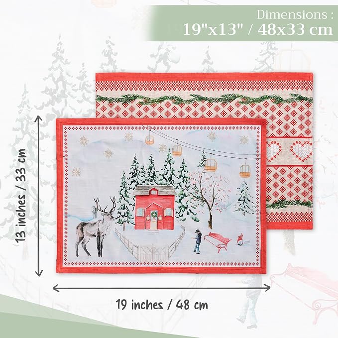 Maison d' Hermine Placemats Set of 4 Reusable 100% Cotton | Cloth Place Mats - Image 4