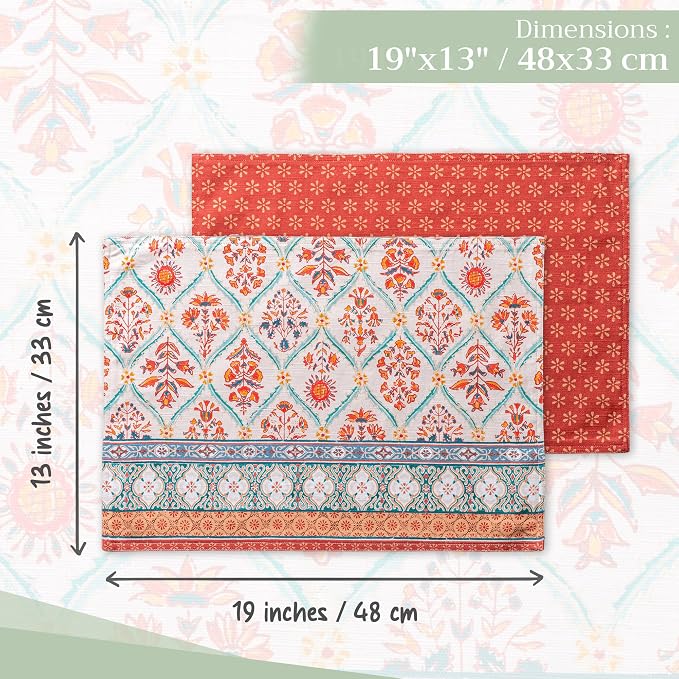 Maison d' Hermine Placemats Set of 4 Reusable 100% Cotton | Cloth Place Mats - Image 4